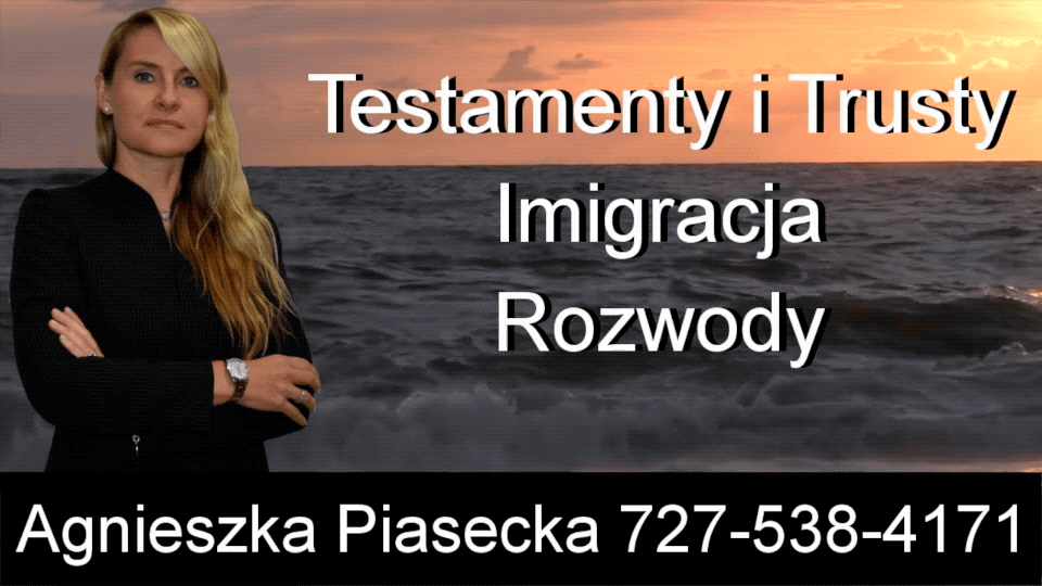Testamenty, Trusty, Imigracja, Rozwody, Adwokat Prawnik Tampa Floryda USA Agnieszka Aga Piasecka